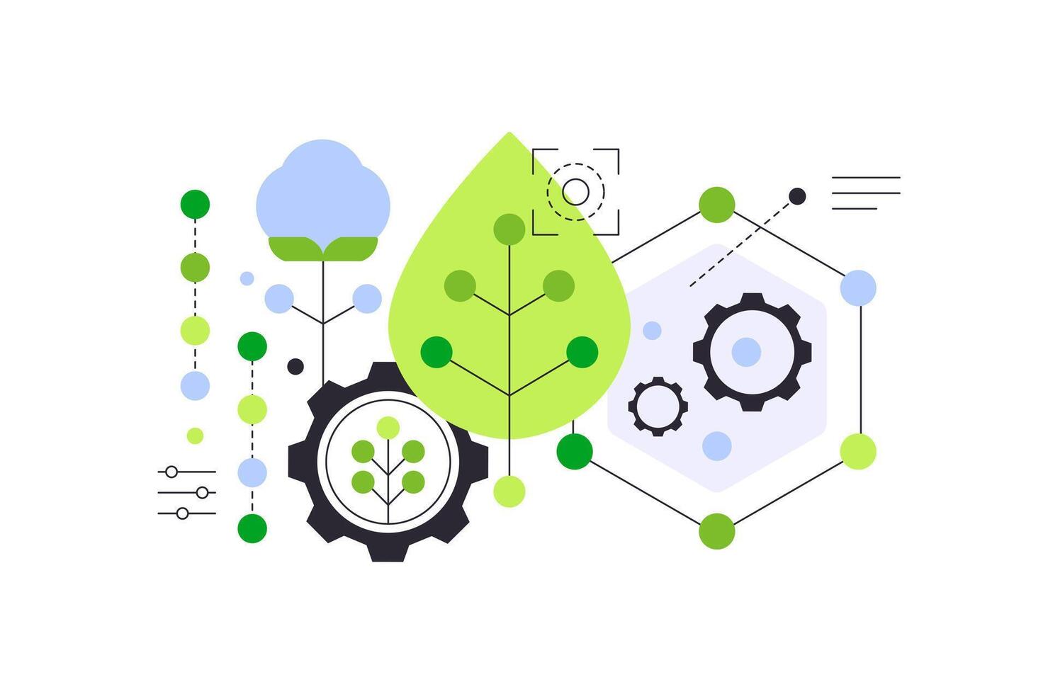 Biotech,research and bioengineering,Flat illustration vector