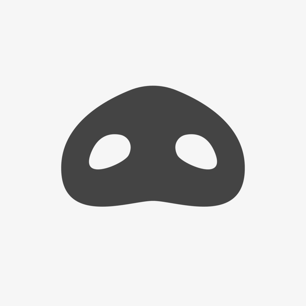 Pig nose icon on white background. Black shape vector