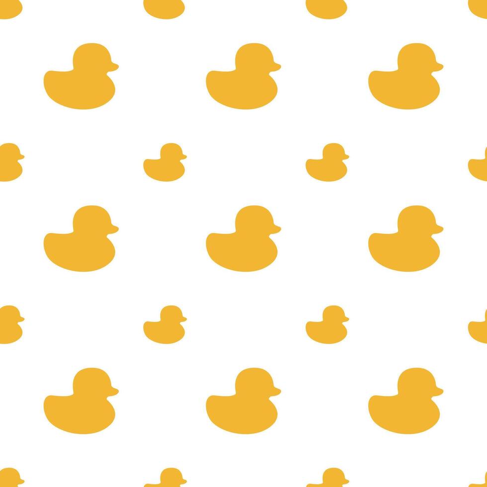 Yellow duck toy pattern on white background vector
