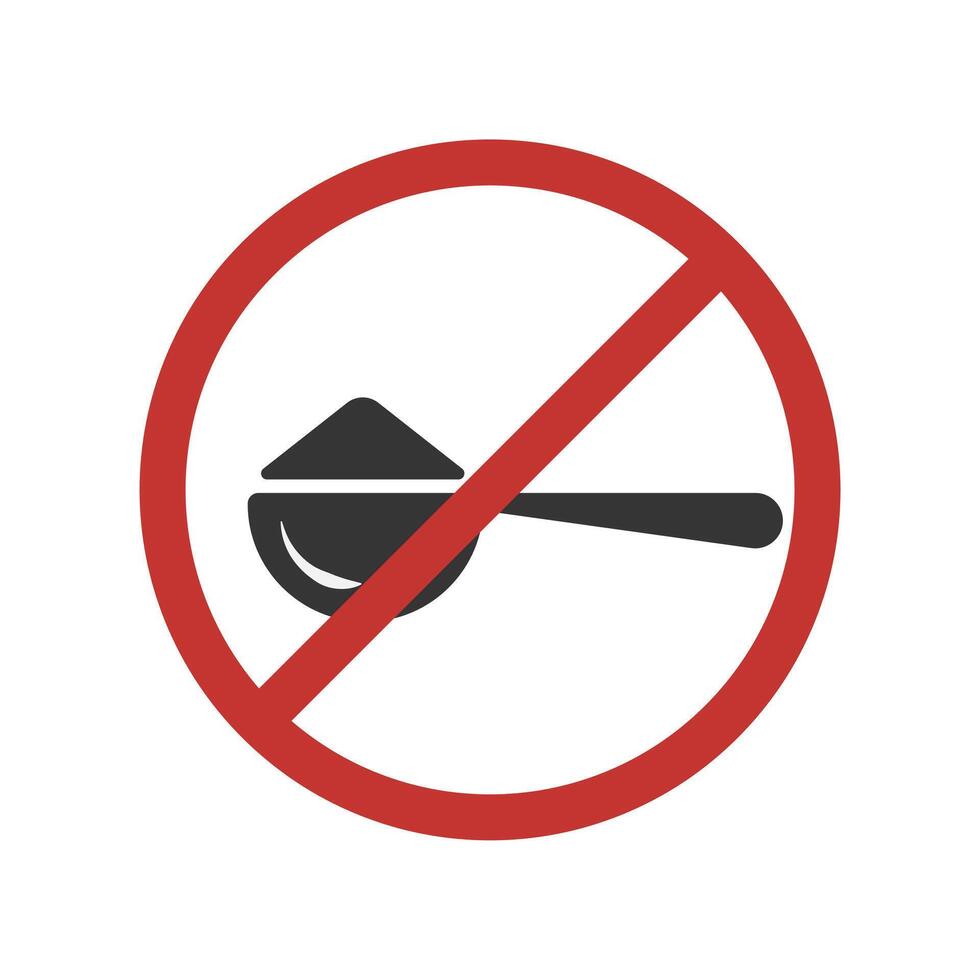 No added pharm sign. Stop to use protein or powder product. Caution informational banner vector