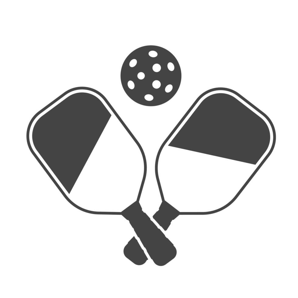 Pickleball Crossed Racket and Ball icon vector