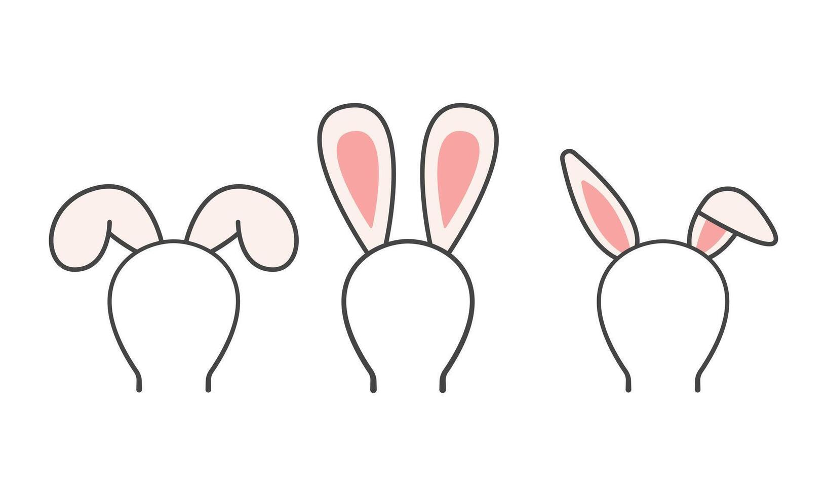 Bunny ears headband. Head accessory for easter party vector