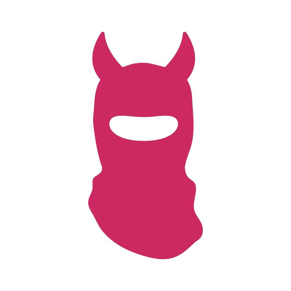 Balaclava with horns illustration. Burglar hat for party vector