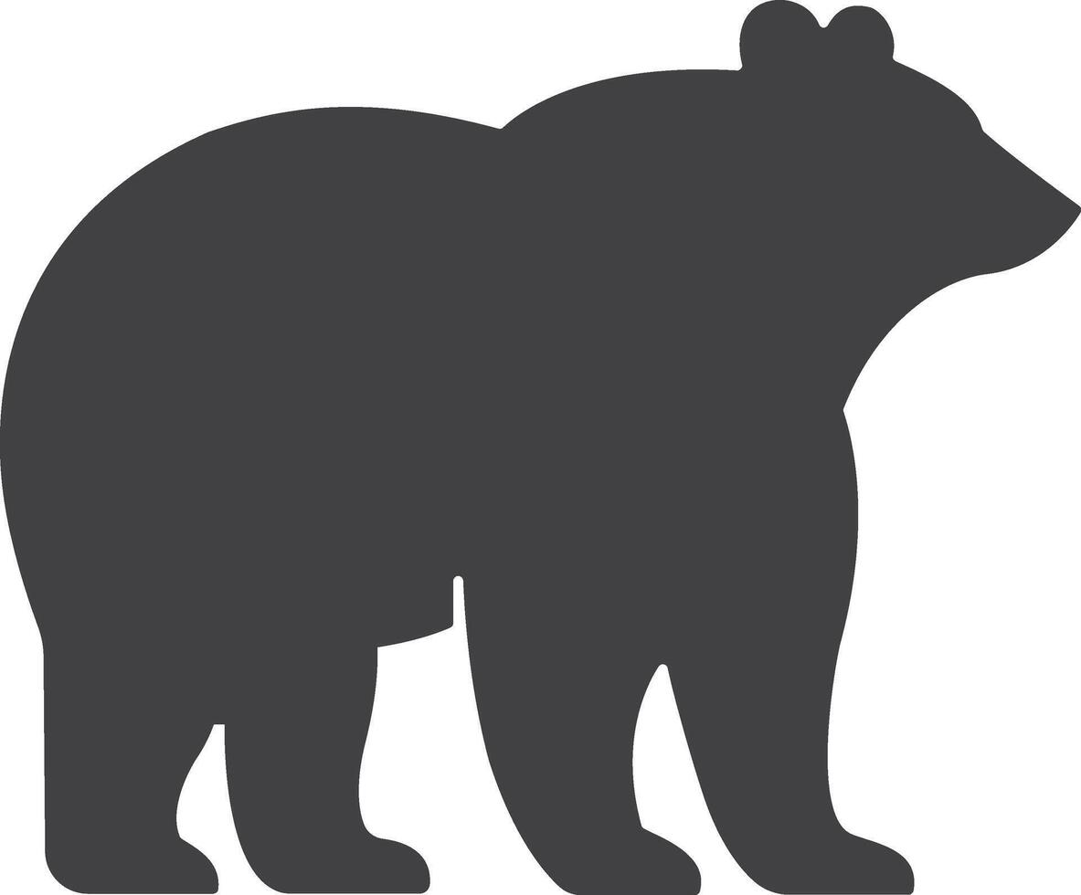 a bear silhouette on a white background vector