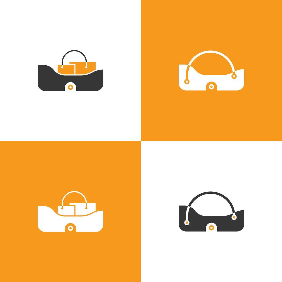 Shopping Bag and Wallet Icon Modern Finance and Shopping Logo Design vector