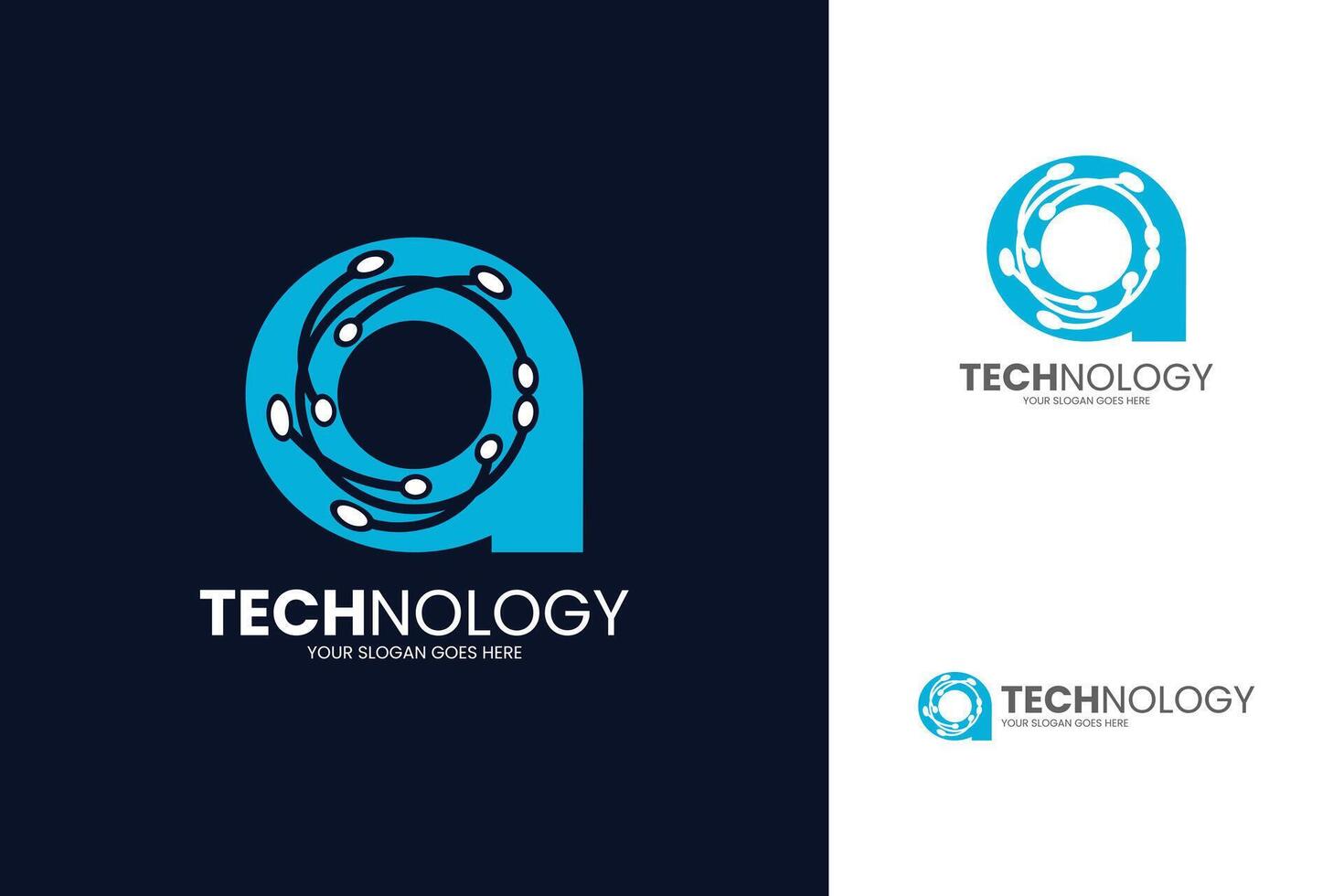 Letter A Tech Logo Design Modern Lettermark Branding Template vector
