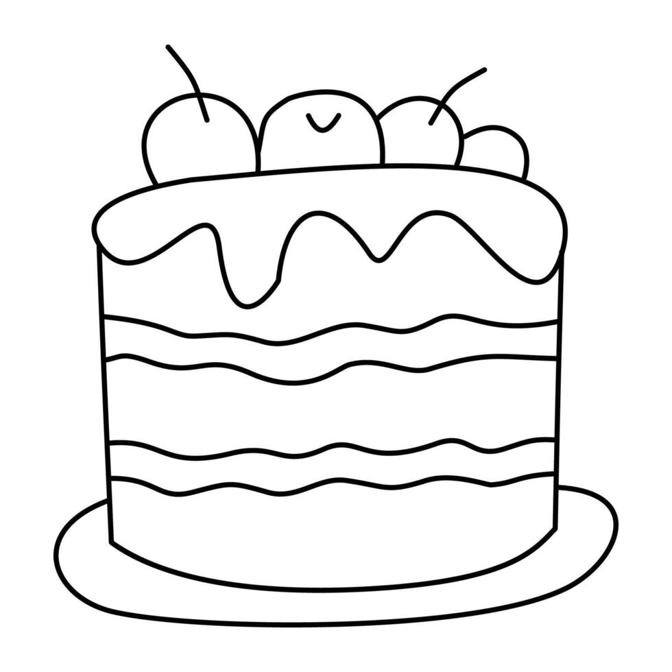 Cake doodle.Isolated on white background vector
