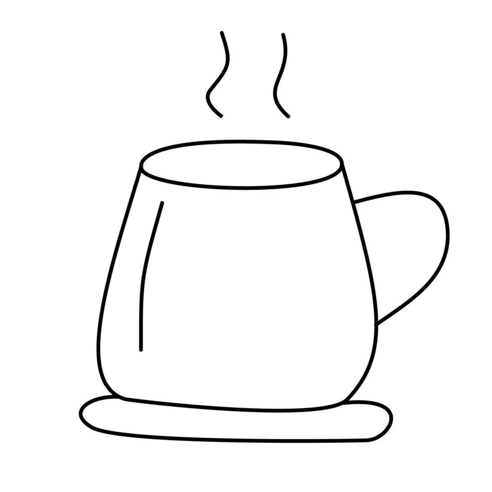 Mug with coffee doodle. Isolated on white background vector