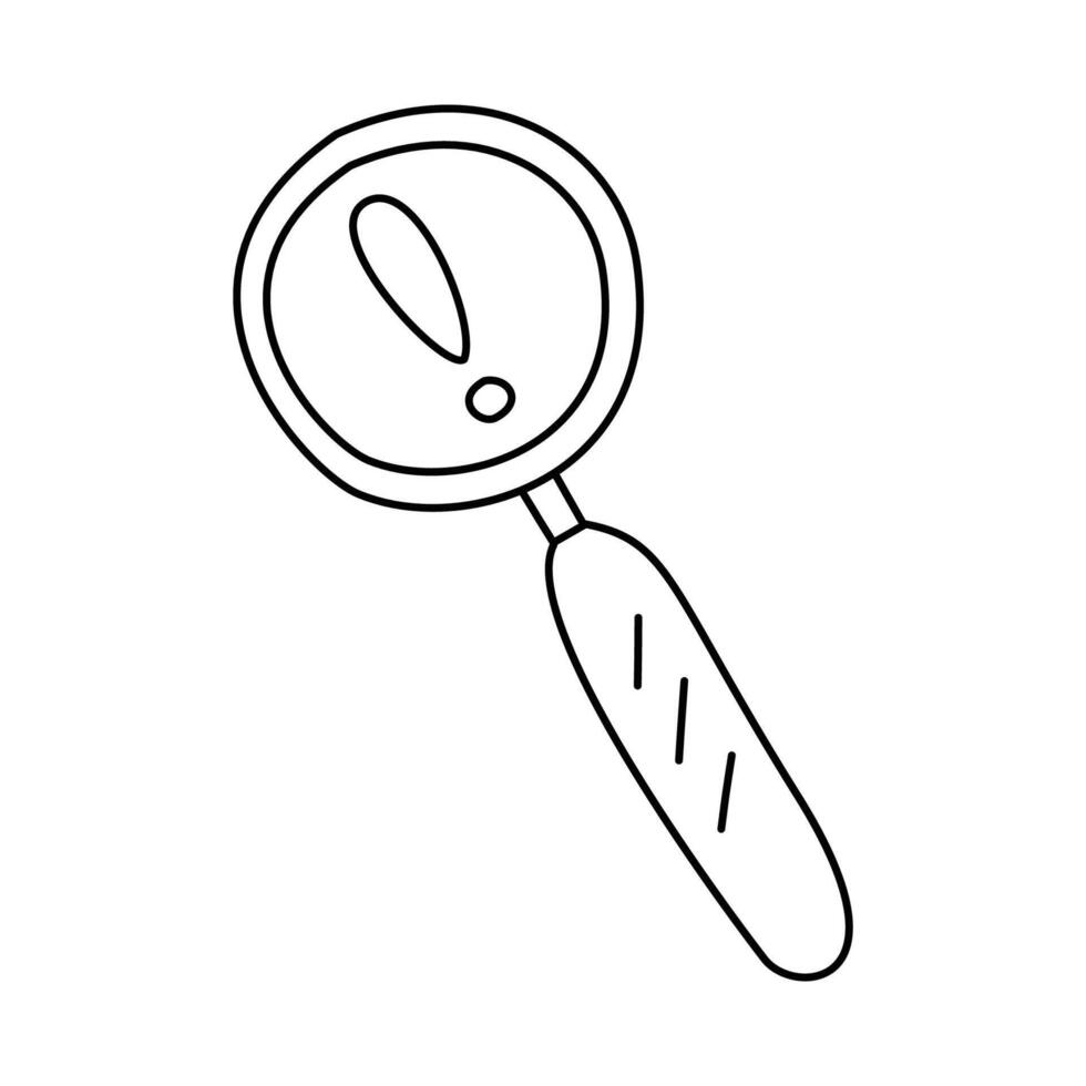 Magnifying glass doodle.Isolated on white background vector