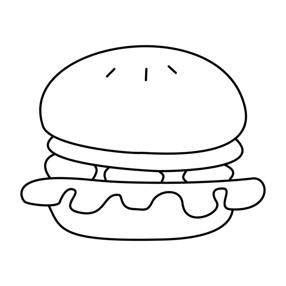 Burger doodle. Isolated on white background vector
