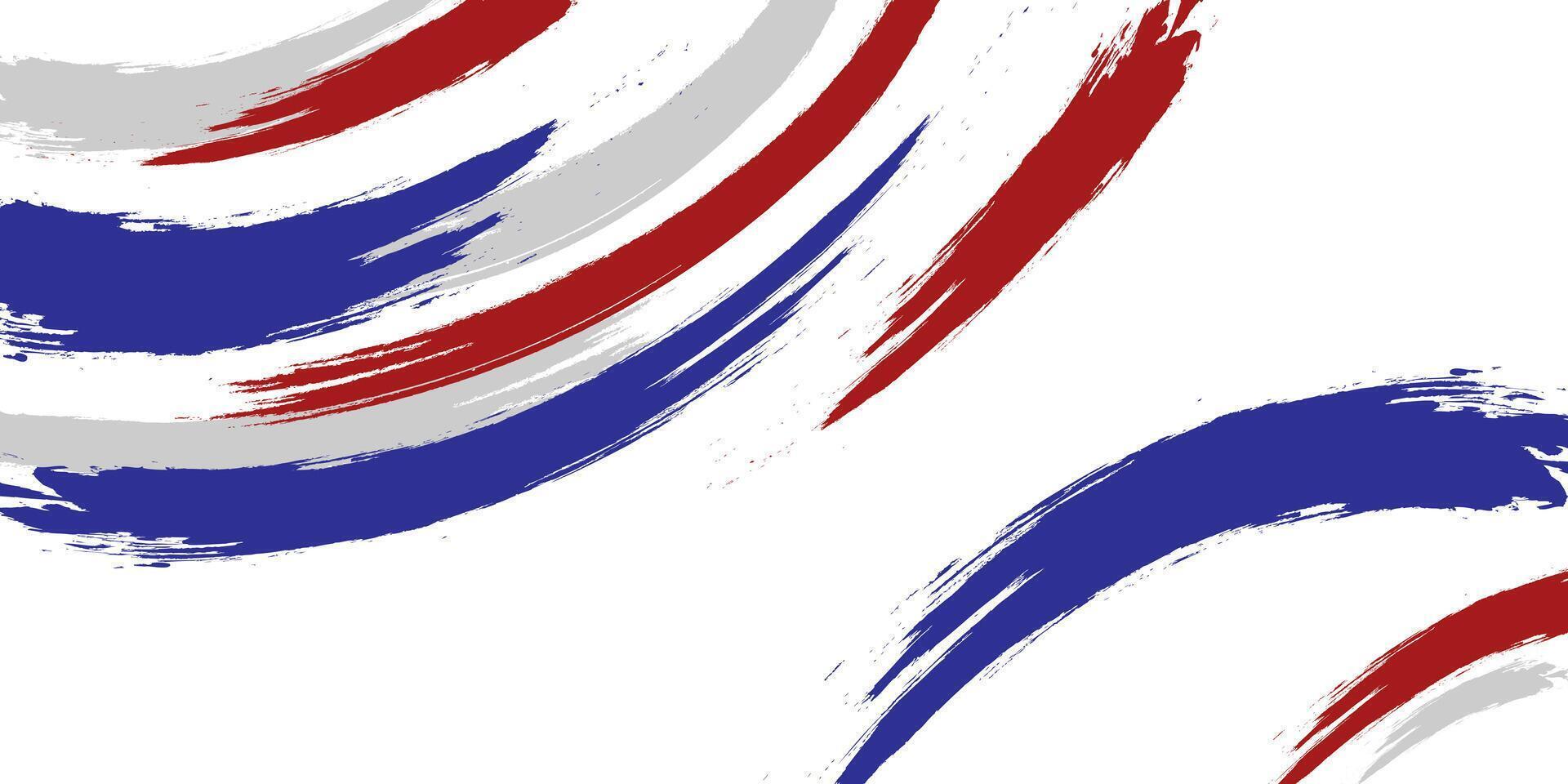 Brush stroke blue red and white abstract grunge texture background for sport with halftone effect vector