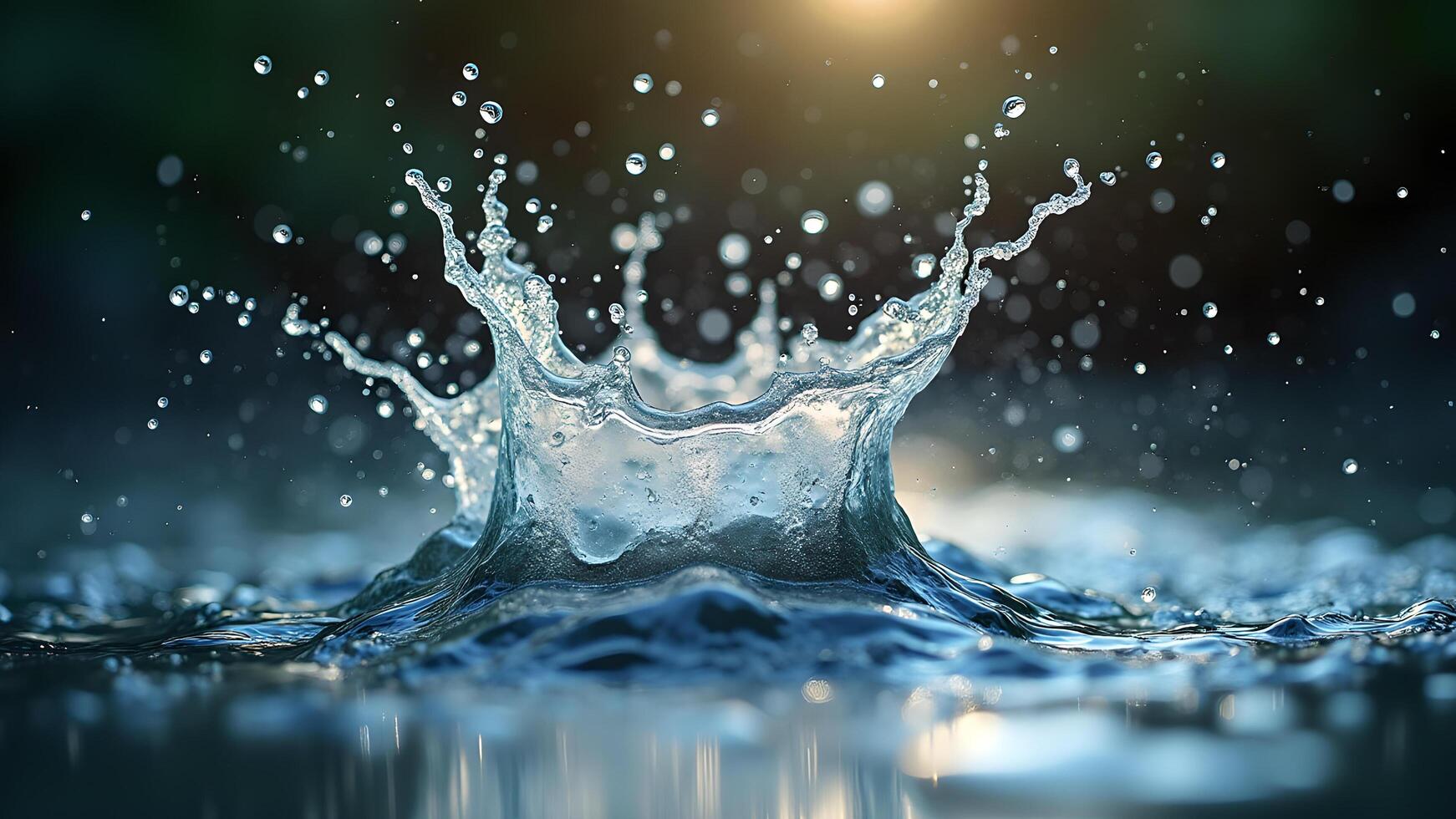 Water splash on a dark background photo