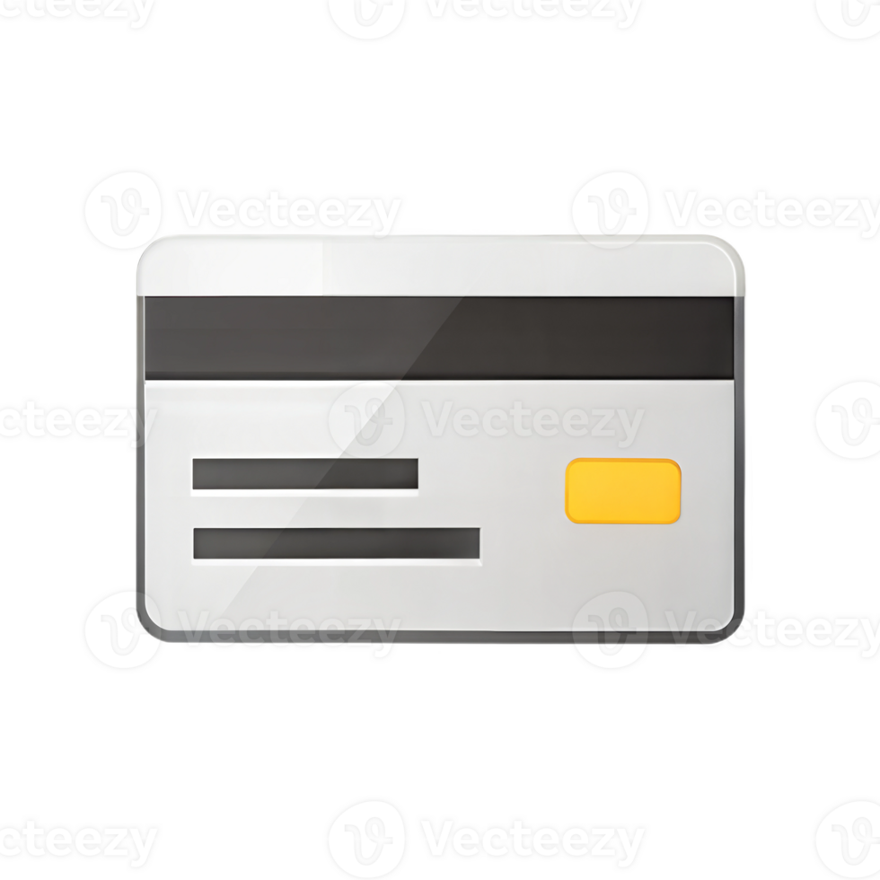 Credit card icon with grey and black stripe on a black background, finance and payment symbol. png
