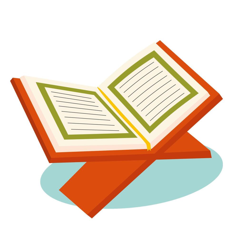 Cute Open Quran Illustration vector