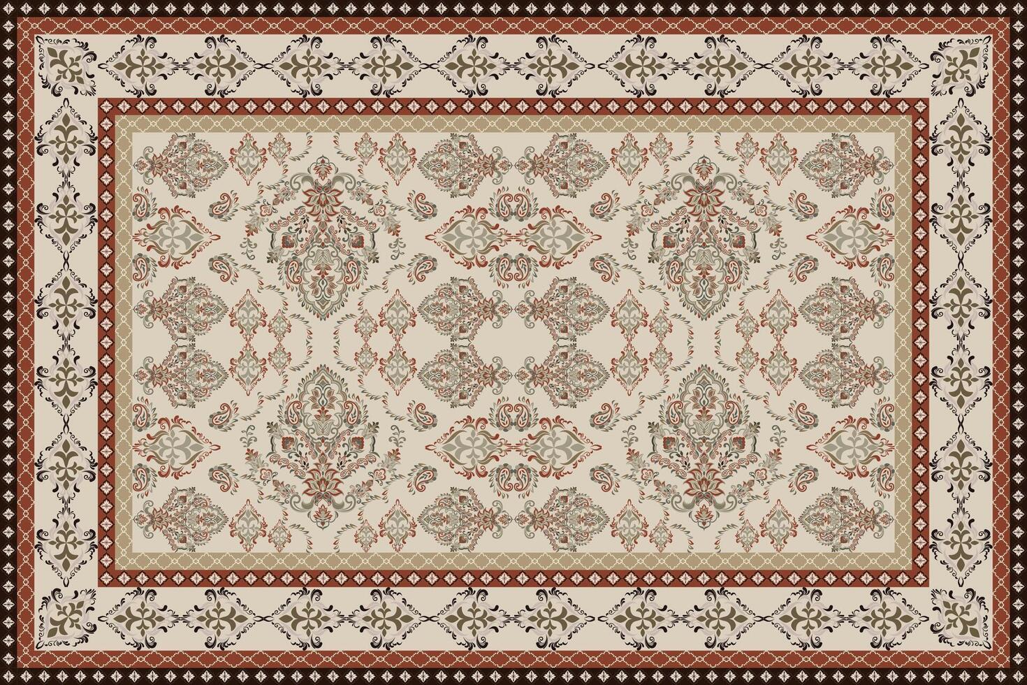 Damask rug pattern,Navajo carpet design Thai carpet pattern,Native American,motif geometric.Rug design for decor.Rug pattern blanket,woven carpet illustration.Boho geometric,Aztec ethnic decor. vector