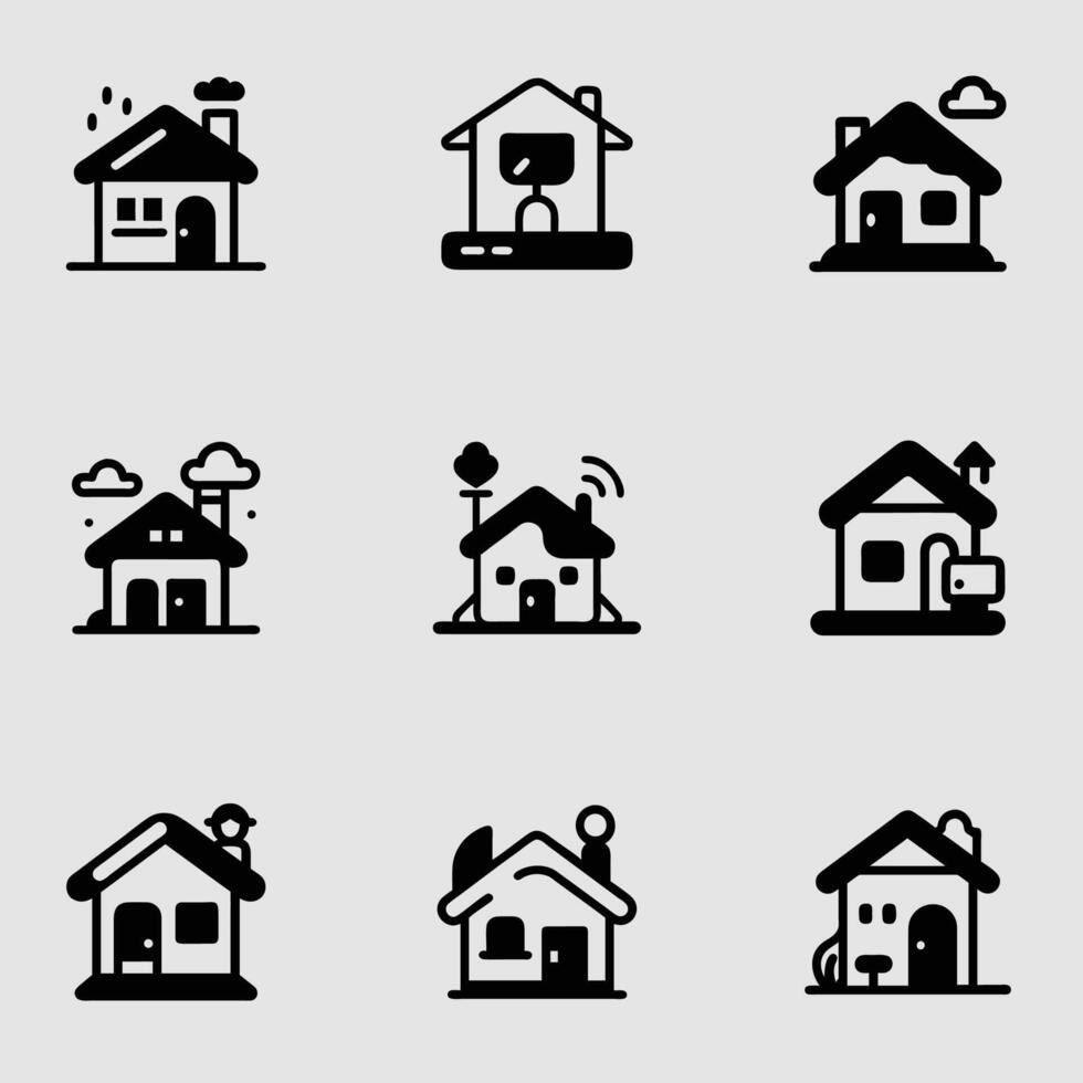 Home icon set premium vector