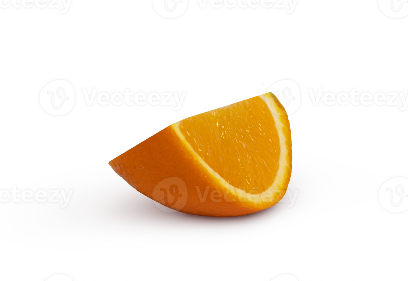 One juicy orange slice isolated, png
