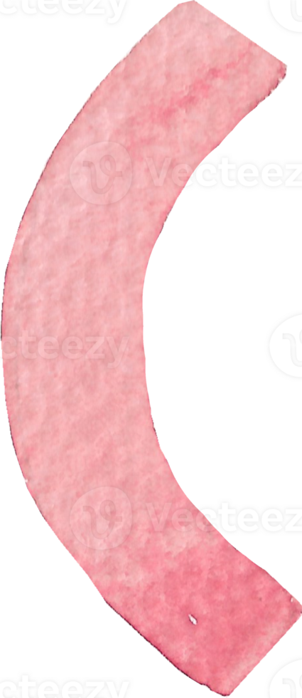 Numeric Parentheses Front or Parentheses Front symbol that is drawn and painted by hand in light red watercolor of fine art style png
