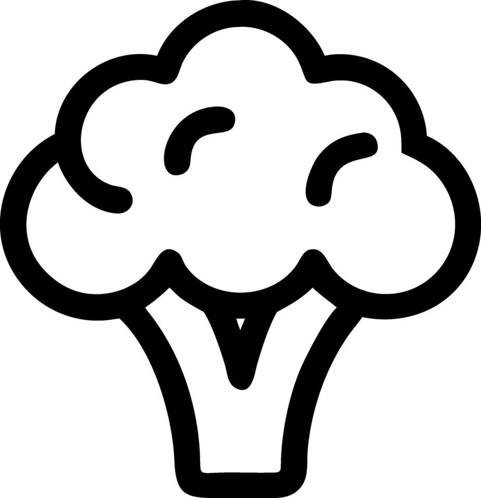 Minimalist Broccoli Icon Concept vector
