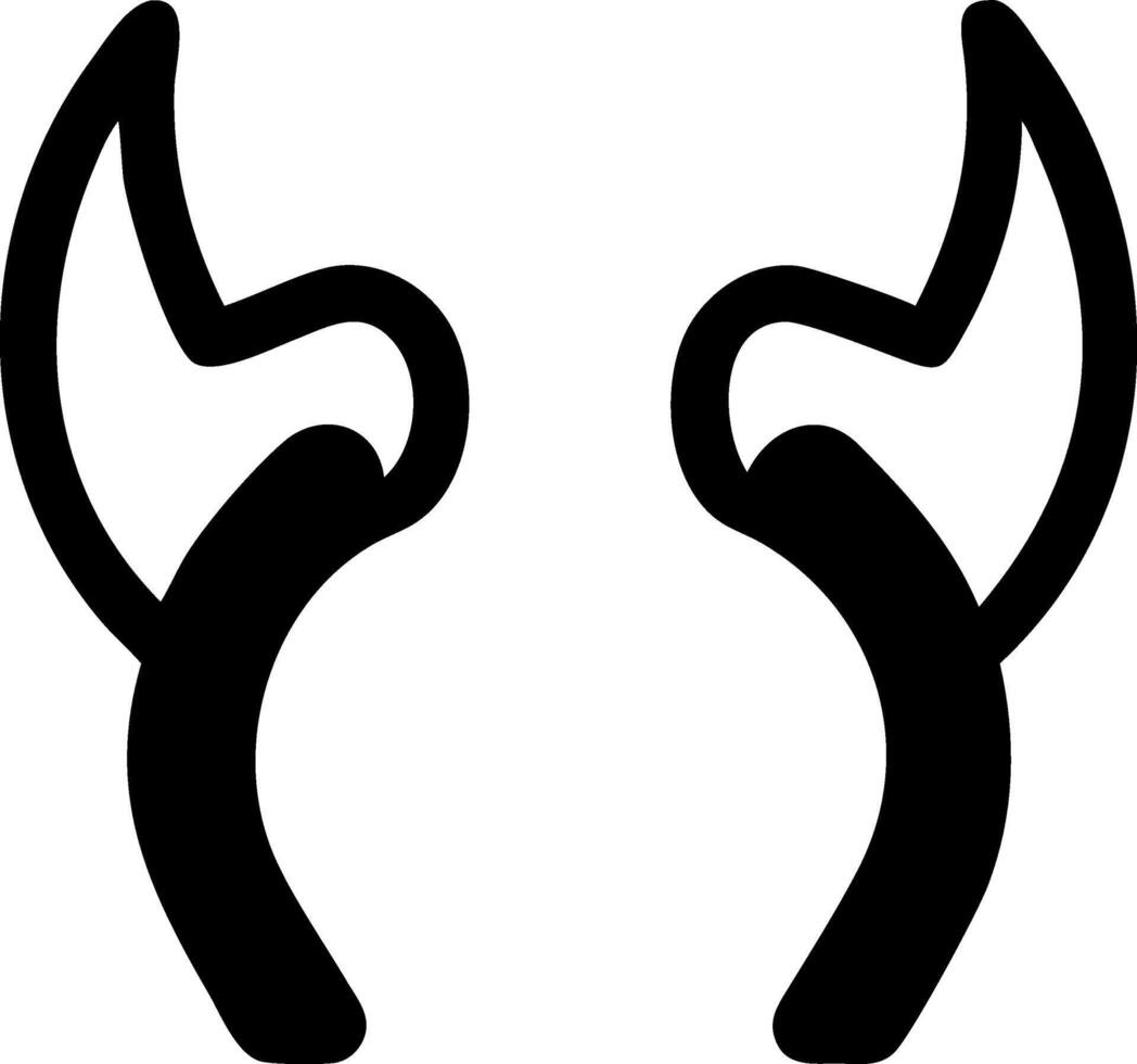 Minimalist Devil Horns Icon Concept vector