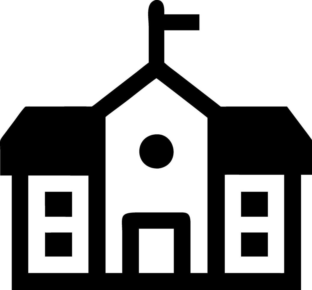 Brick School Building Icon Representation vector