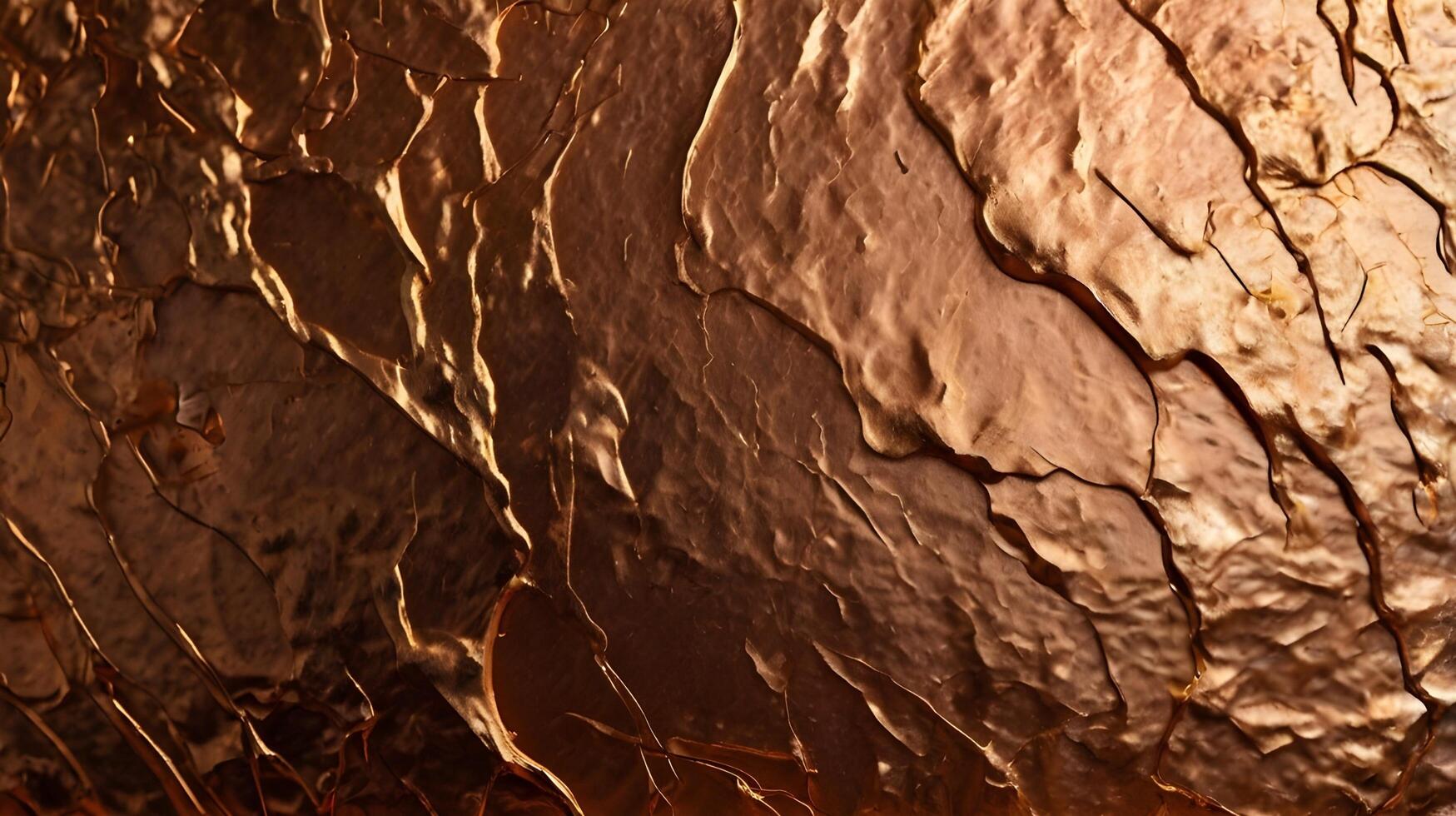 A magnified view of brushed copper reflecting a reddish-gold tone. photo
