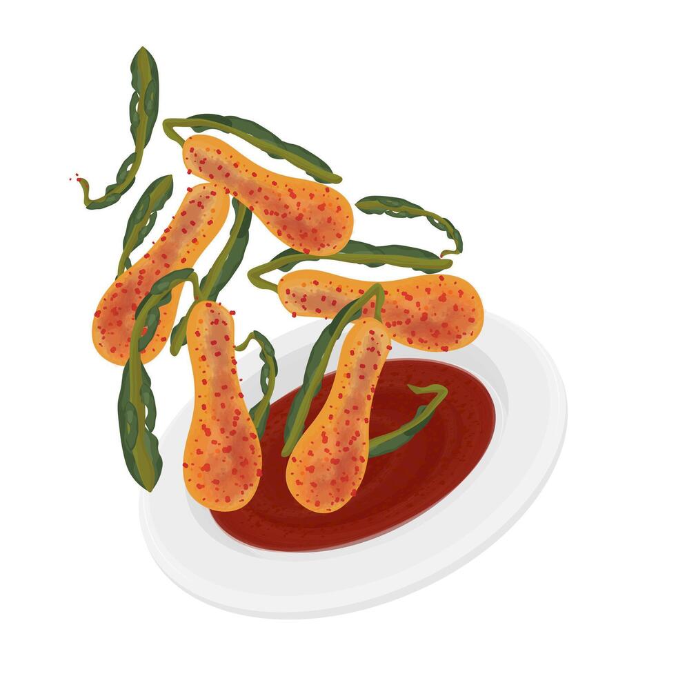 Illustration Logo Clipart Levitation Chonggak kimchi or Ponytail Kimchi vector