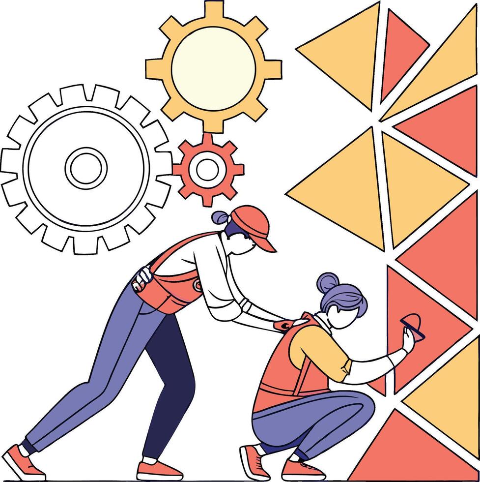 Gear and house logo creative vector