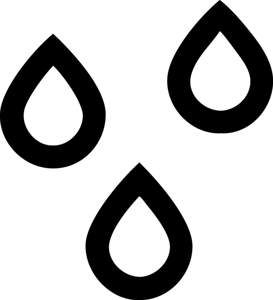 Simple Raindrops Symbol Collection vector
