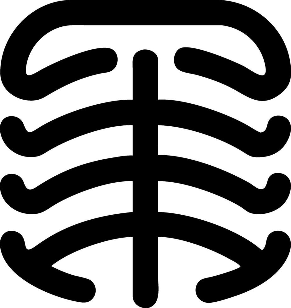 Rib Cage Structure Emblem Set vector