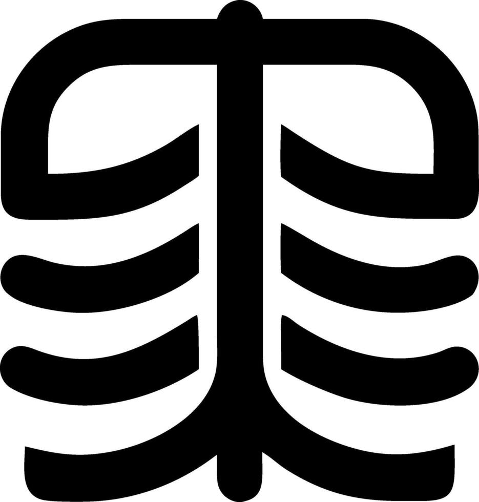 Anatomical Rib Cage Icon Designs vector
