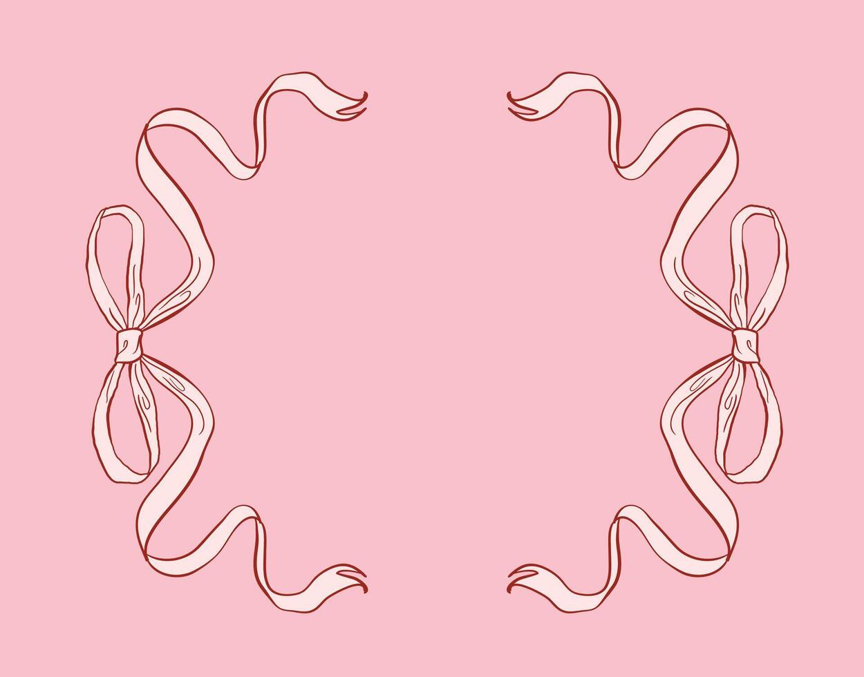 Refined Coquette Art with an Elegant and Decorative Bow Frame vector
