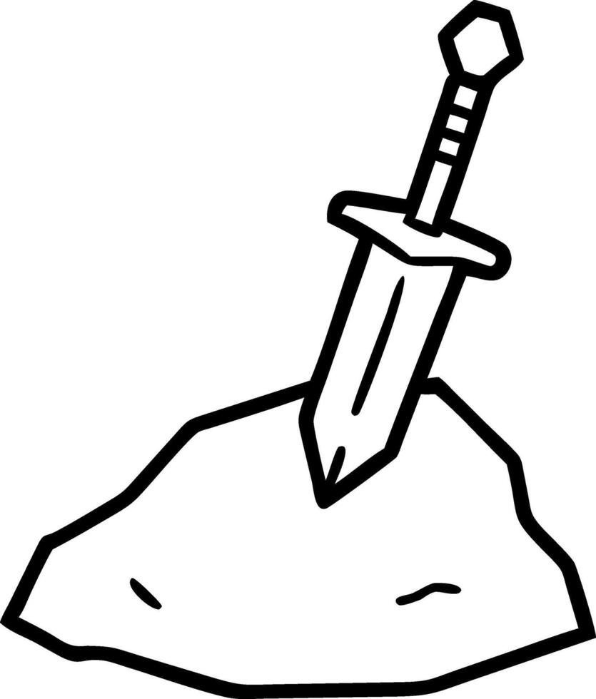 Magical Sword in Stone Symbol Designs vector