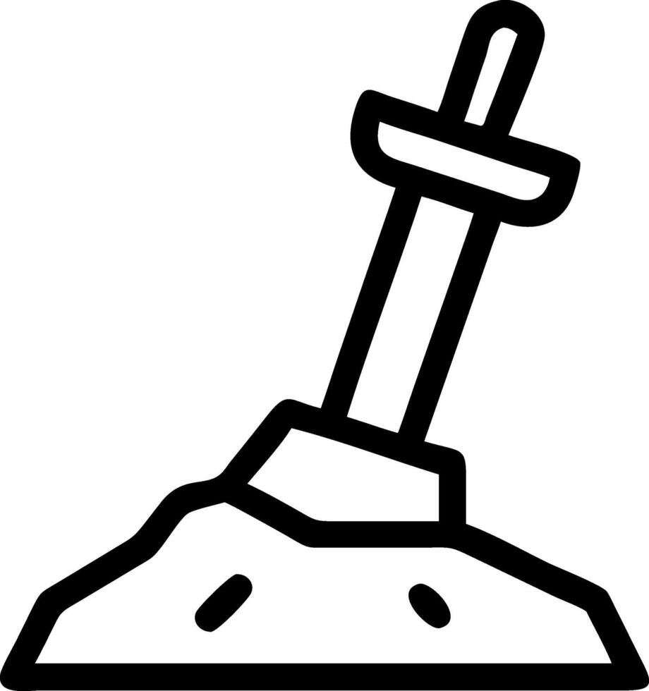 Medieval Sword in Stone Icon Designs vector