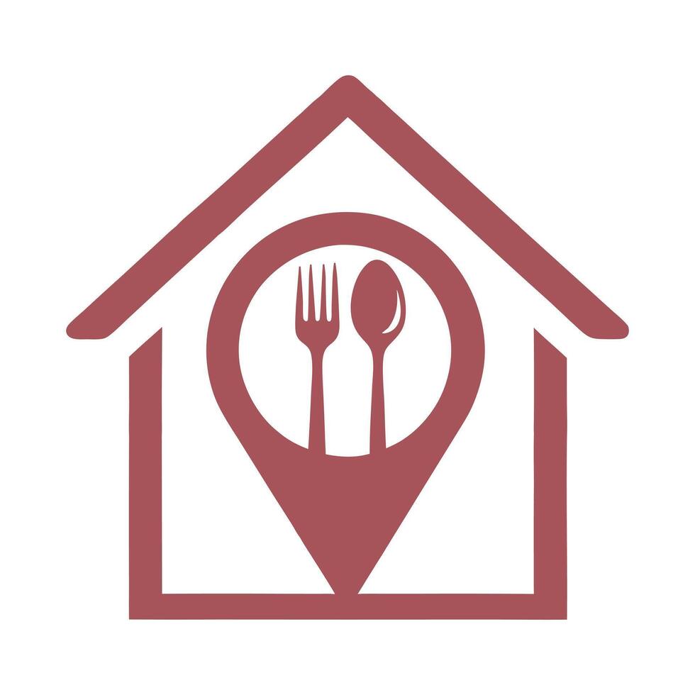 Minimalist House and Utensils Logo vector