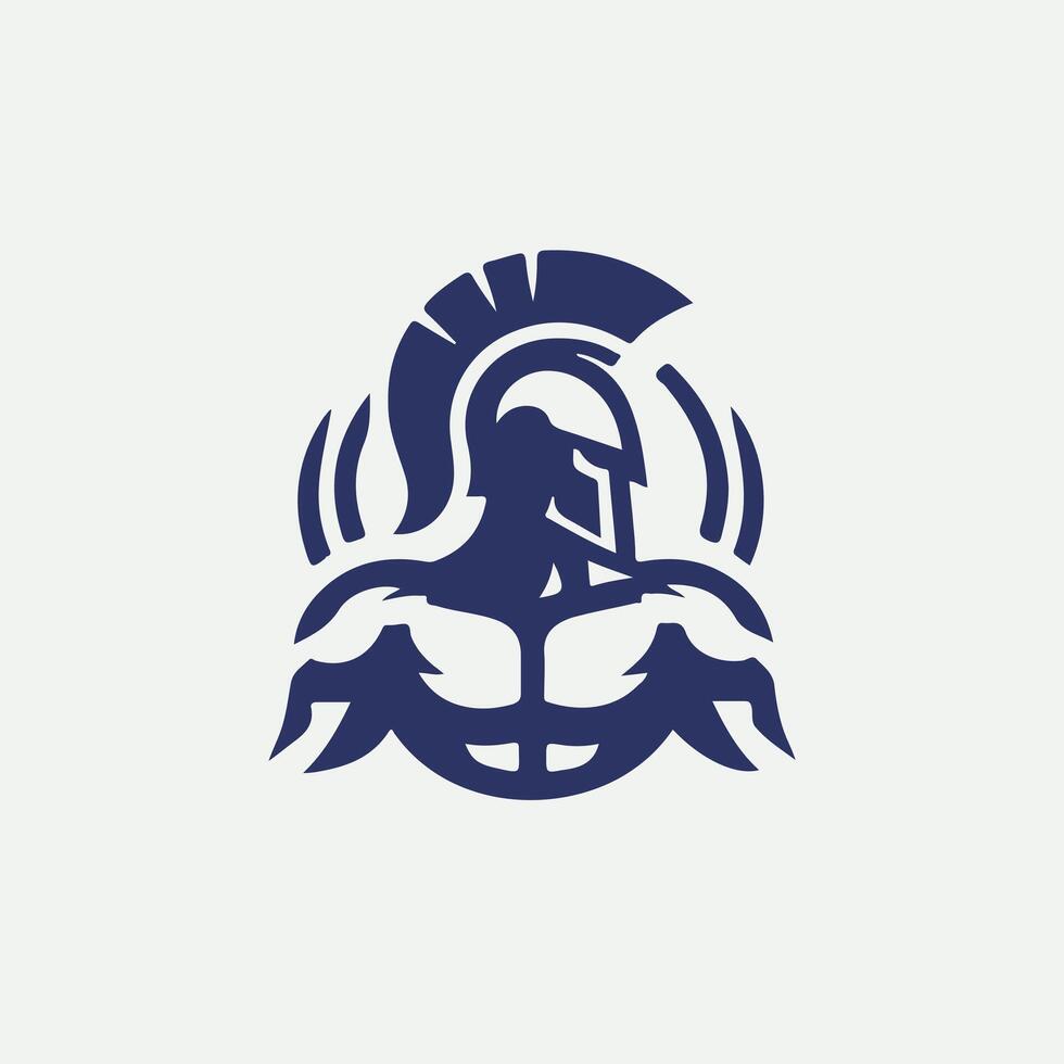 Rampart Linear Spartan Collection Logo Design vector