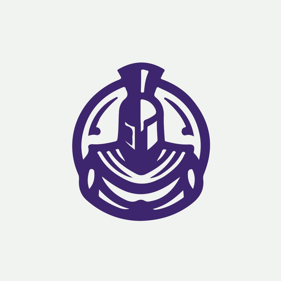 Shielded Path Linear Spartan Collection Logo Design vector