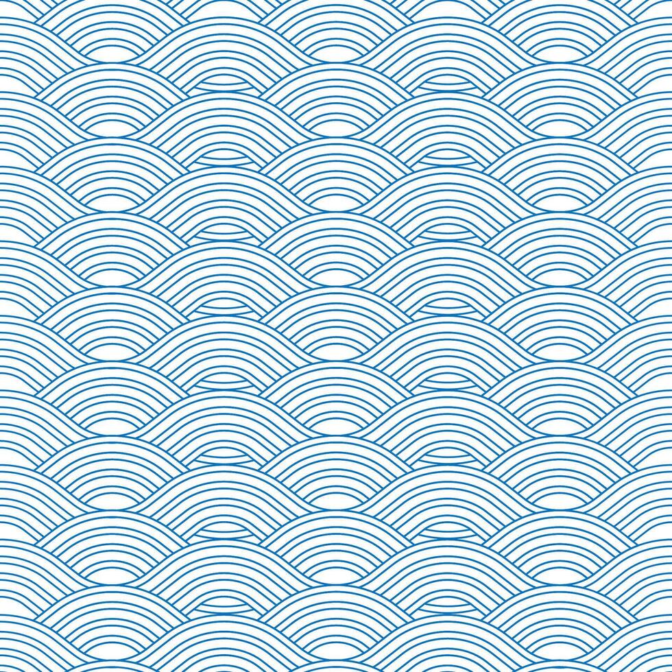 Blue Japanese wave pattern background vector