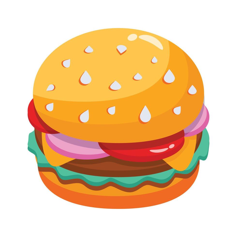 Creatively designed icon of burger in 3d style vector