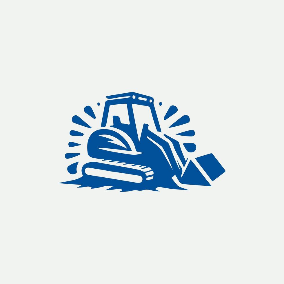 Precision Dig Backhoe Excavator Logo vector