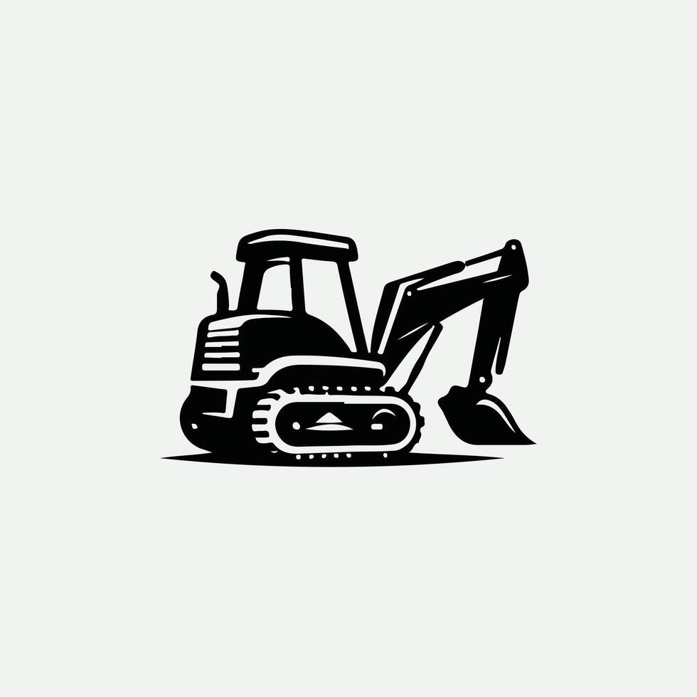 Ultra Dig Backhoe Excavator Logo Design vector