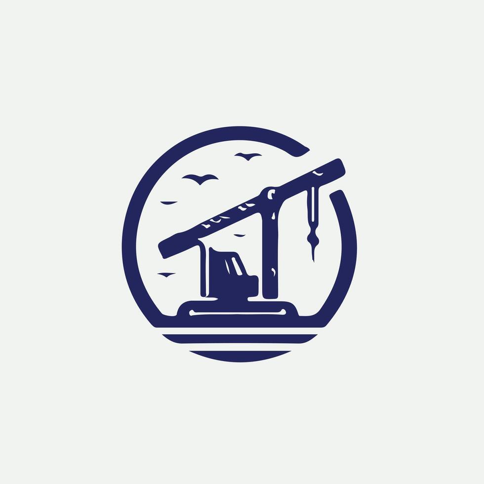 Horizon Lifter Crane Logo Design vector