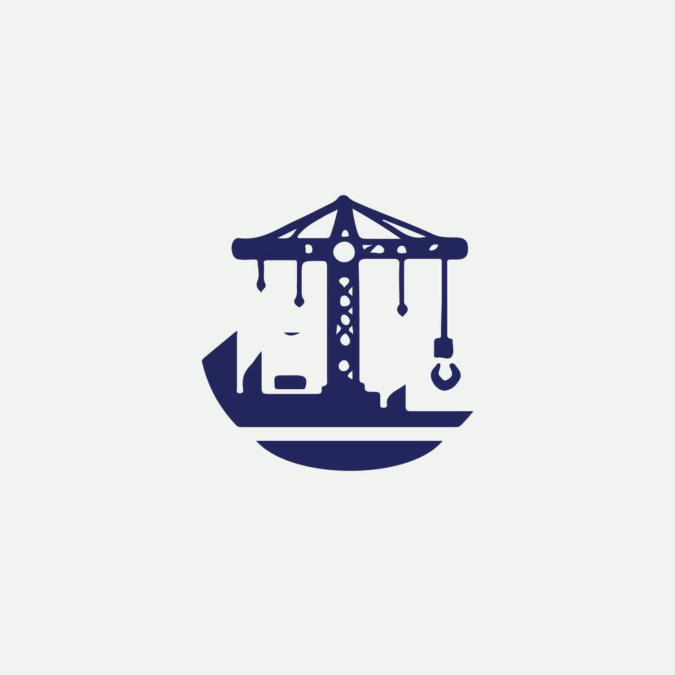 Sky Lifter Crane Logo Design vector