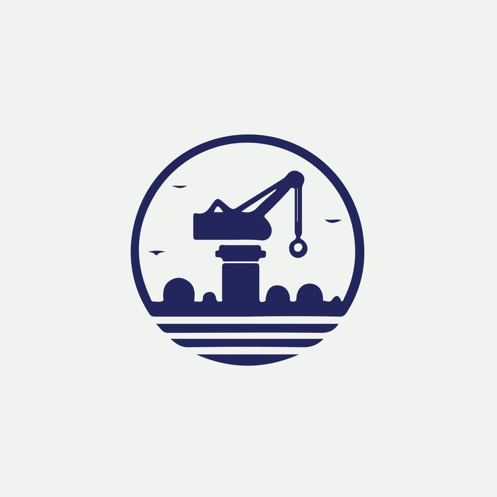 Lift Wings Crane Logo Design vector