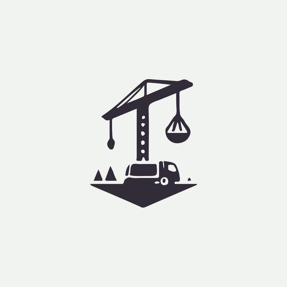 Ascend Crane Logo Design vector