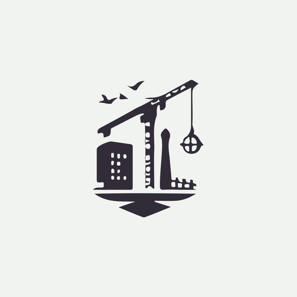Vision Crane Logo Design vector