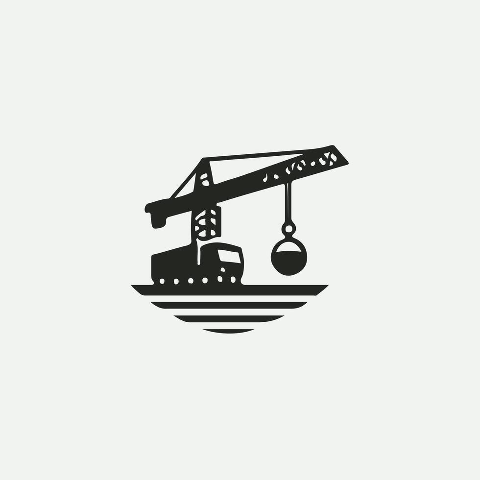 Sky Crane Logo Design vector