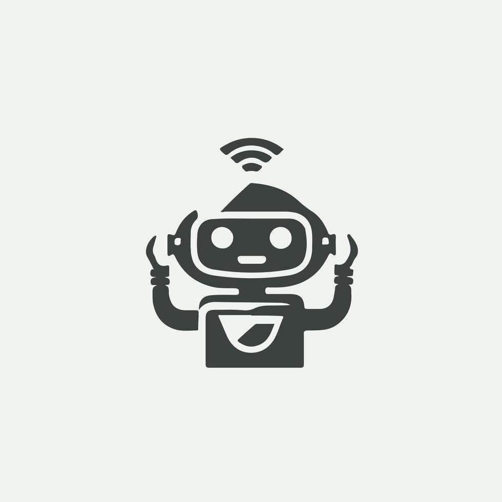 Synth Robot Logo Design vector