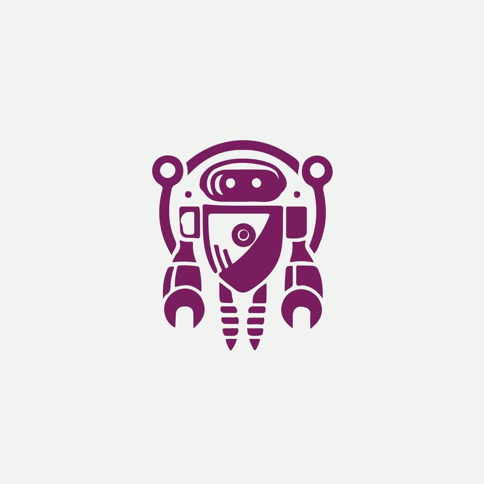 Mech Pilot Robot Logo vector