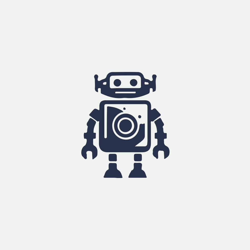 Cybot Connect Robot Logo Design vector